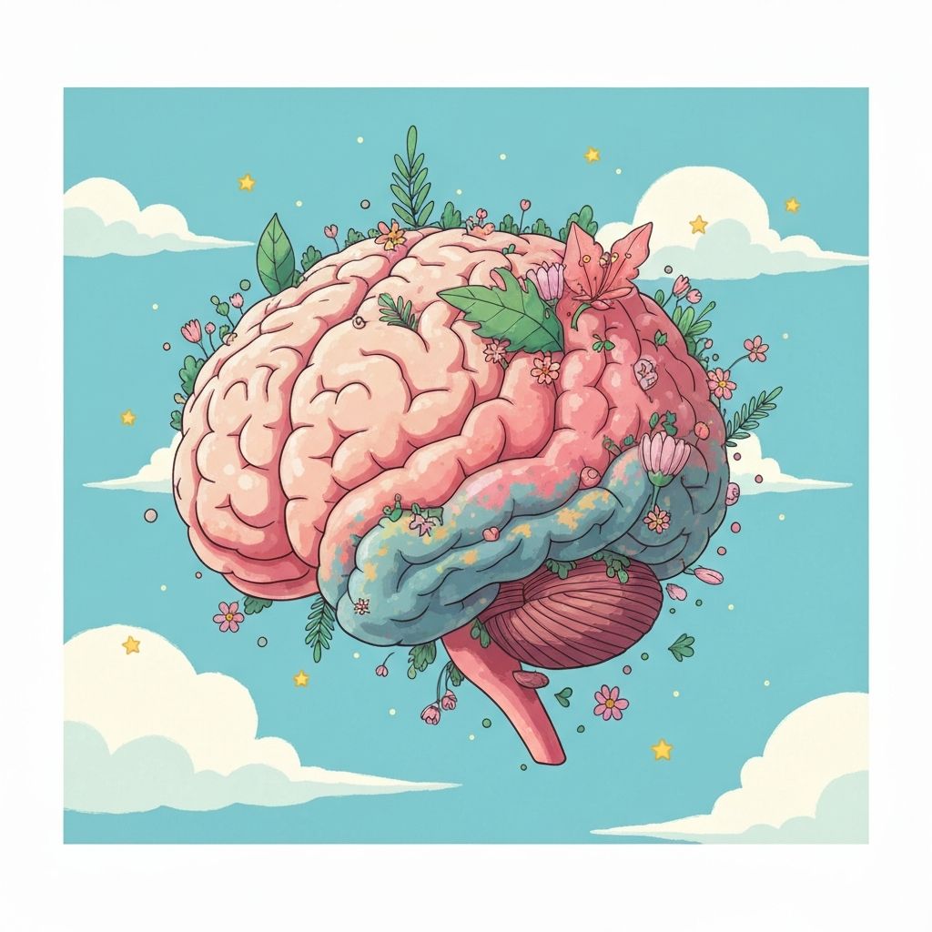 腦部健康檢測插畫